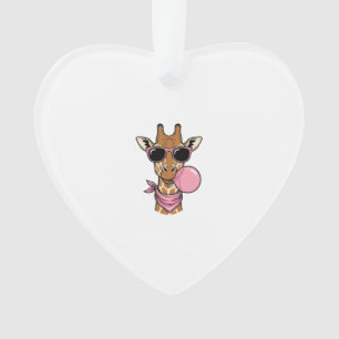 Vintage Engraving Giraffe Bubblegum Vector Design_ Ornament