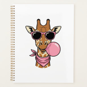 Vintage Engraving Giraffe Bubblegum Vector Design_ Planner