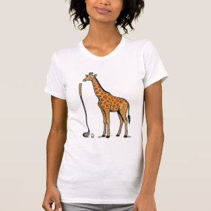 Vintage Engraving Giraffe Golf Vector T-Shirt Desi