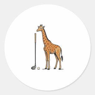 Vintage Engraving Giraffe Golf Vector T-Shirt Desi Classic Round Sticker