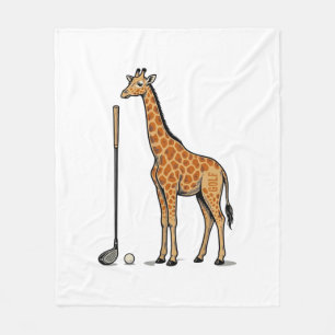 Vintage Engraving Giraffe Golf Vector T-Shirt Desi Fleece Blanket