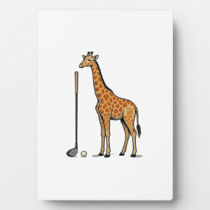 Vintage Engraving Giraffe Golf Vector T-Shirt Desi Plaque