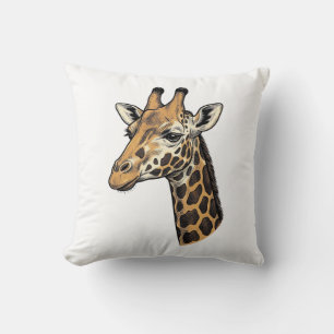 Vintage Engraving Giraffe Portrait Shirt Design (7 Cushion