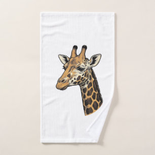 Vintage Engraving Giraffe Portrait Shirt Design (7 Hand Towel