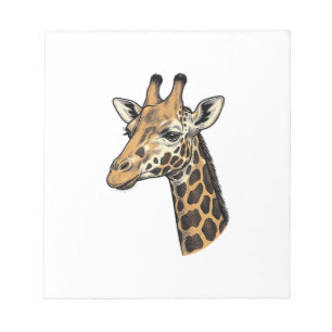 Vintage Engraving Giraffe Portrait Shirt Design (7 Notepad