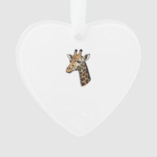 Vintage Engraving Giraffe Portrait Shirt Design (7 Ornament