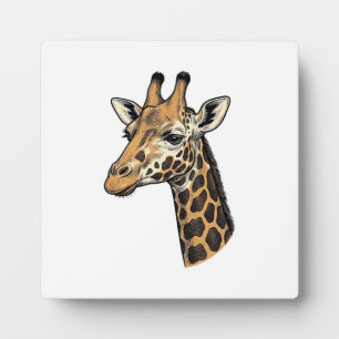 Vintage Engraving Giraffe Portrait Shirt Design (7 Plaque