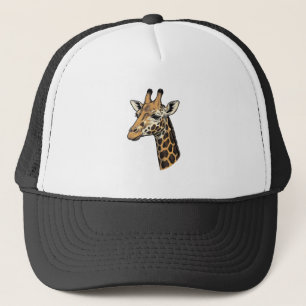 Vintage Engraving Giraffe Portrait Shirt Design (7 Trucker Hat
