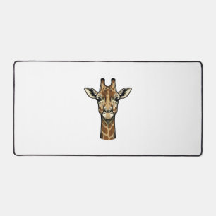 Vintage Engraving Giraffe Vector Art Design_1 Desk Mat