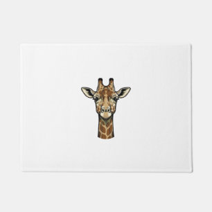 Vintage Engraving Giraffe Vector Art Design_1 Doormat