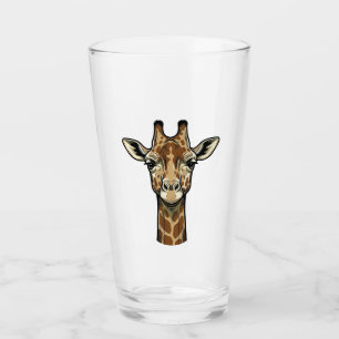Vintage Engraving Giraffe Vector Art Design_1 Glass
