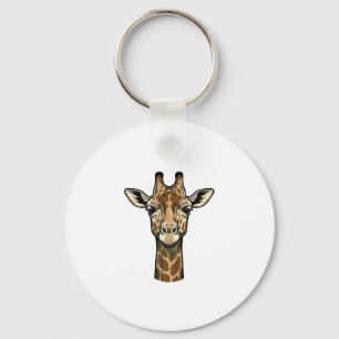Vintage Engraving Giraffe Vector Art Design_1 Key Ring