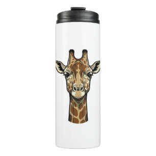 Vintage Engraving Giraffe Vector Art Design_1 Thermal Tumbler