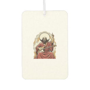 Vintage Engraving Guitarist Vector Art Shirt_1 Car Air Freshener