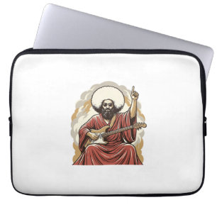 Vintage Engraving Guitarist Vector Art Shirt_1 Laptop Sleeve