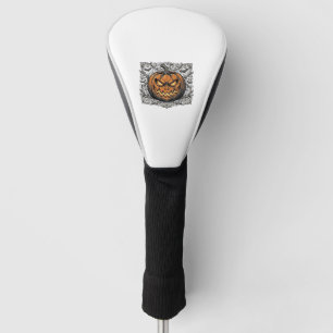 Vintage Engraving Halloween Pumpkin Shirt Design_1 Golf Head Cover