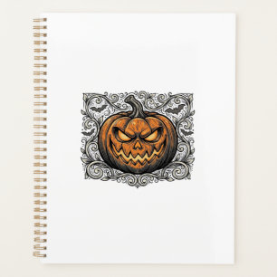 Vintage Engraving Halloween Pumpkin Shirt Design_1 Planner