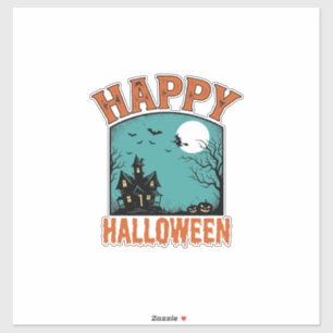 Vintage Engraving Happy Halloween Haunted House De