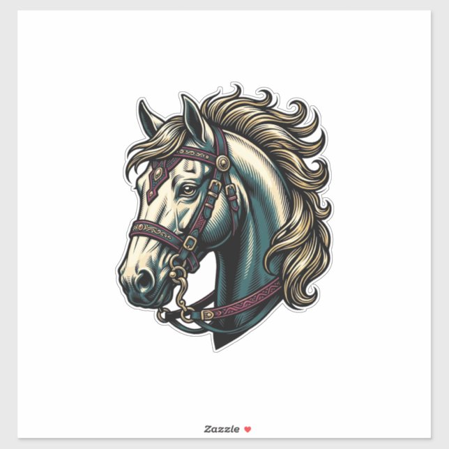 Vintage Engraving Horse Head Vector (Sheet)