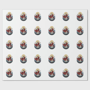 Vintage Engraving Jesus Mountain Shirt Wrapping Paper