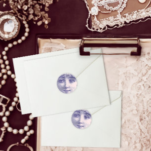 Vintage Engraving of a Beautiful Woman's Face Classic Round Sticker