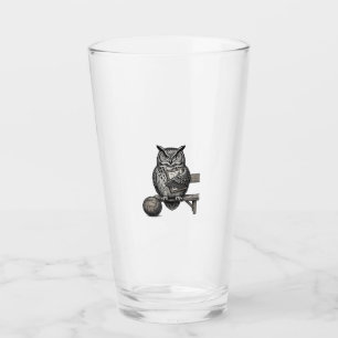 Vintage Engraving Owl Soccer Coach Shirt Design_1 Glass