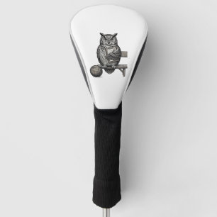Vintage Engraving Owl Soccer Coach Shirt Design_1 Golf Head Cover