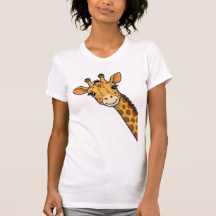 Vintage Engraving Peeking Giraffe Shirt Design_1