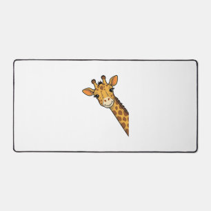 Vintage Engraving Peeking Giraffe Shirt Design_1 Desk Mat