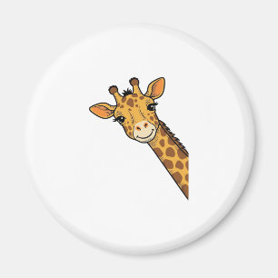 Vintage Engraving Peeking Giraffe Shirt Design_1 Magnet