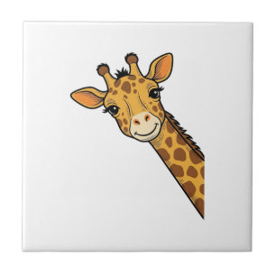 Vintage Engraving Peeking Giraffe Shirt Design_1 Tile