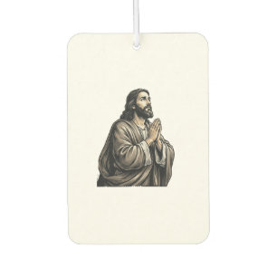 Vintage Engraving Praying Man Religious Shirt Desi Car Air Freshener