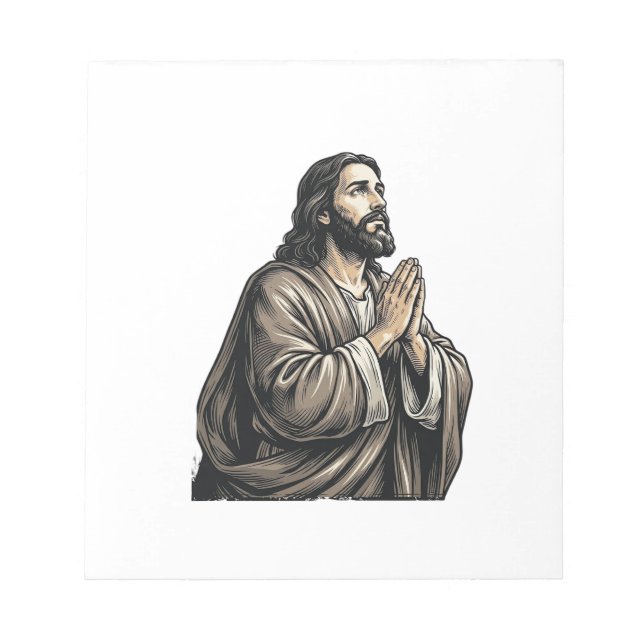 Vintage Engraving Praying Man Religious Shirt Desi Notepad (Front)