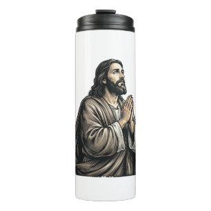 Vintage Engraving Praying Man Religious Shirt Desi Thermal Tumbler