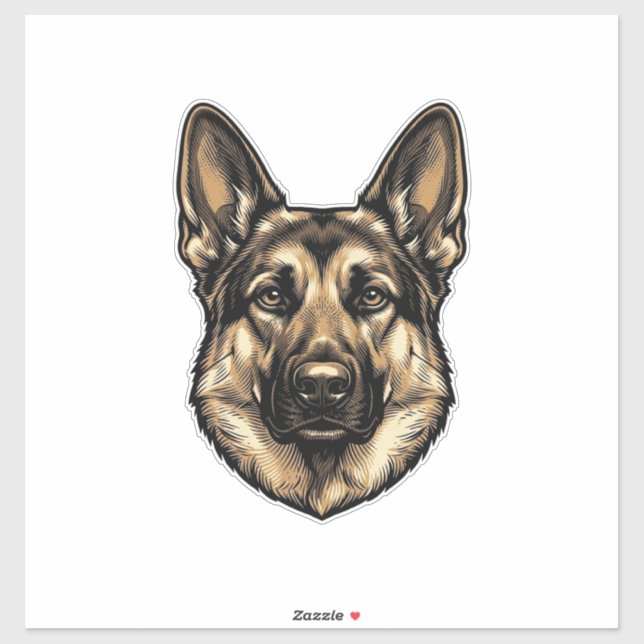 Vintage Engraving Shepherd Dog Vector Design_1 (Sheet)
