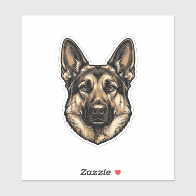 Vintage Engraving Shepherd Dog Vector Design_1 (Sheet)