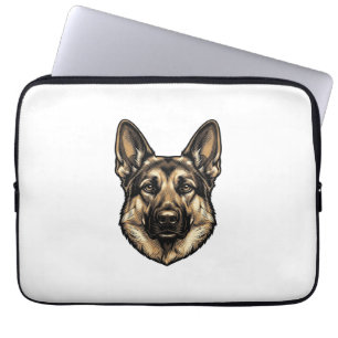 Vintage Engraving Shepherd Dog Vector Design_1 Laptop Sleeve
