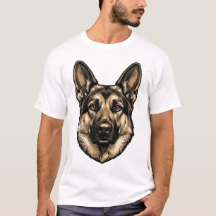 Vintage Engraving Shepherd Dog Vector Design_1 T-Shirt