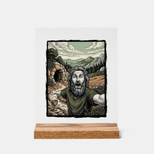 Vintage Engraving Surprised Bearded Portrait Desig Acrylic Sign