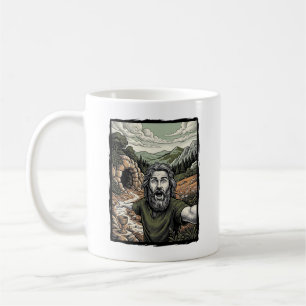 Vintage Engraving Surprised Bearded Portrait Desig Coffee Mug