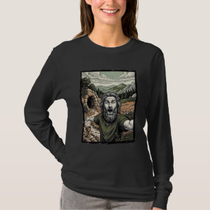 Vintage Engraving Surprised Bearded Portrait Desig T-Shirt
