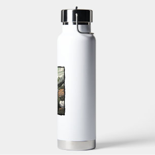 Vintage Engraving Surprised Bearded Portrait Desig Water Bottle