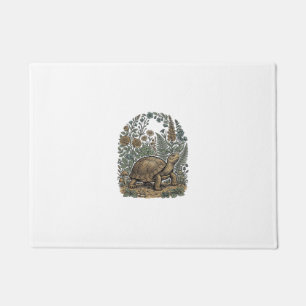 Vintage Engraving Turtle Botanical Garden Doormat