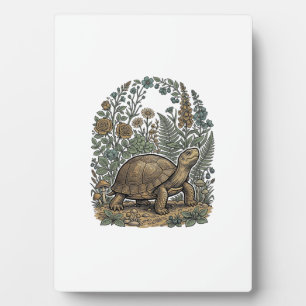 Vintage Engraving Turtle Botanical Garden Plaque