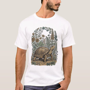 Vintage Engraving Turtle Botanical Garden T-Shirt
