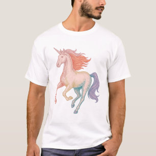 Vintage Engraving Unicorn Vector Art for White Shi T-Shirt
