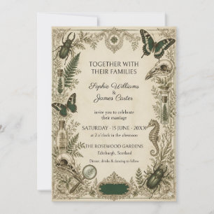 Vintage Entomology Botanical Wedding Invitation