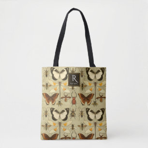 Vintage Entomology Insects Unique Warm Colours Tote Bag