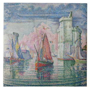 Vintage Entrée du port de la Rochelle Paul Signac Tile