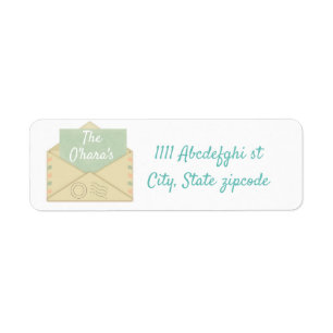 Vintage Envelope and letter return address label